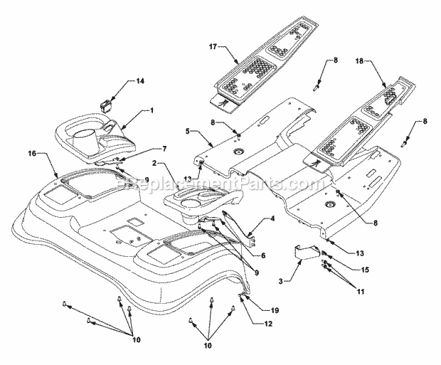 Fender And Running Board 1b065g & Before Diagram and Parts List for 5254E 54AE542-710, 54BE542-710, 54CE542-710 Cub Cadet Lawn Tractor